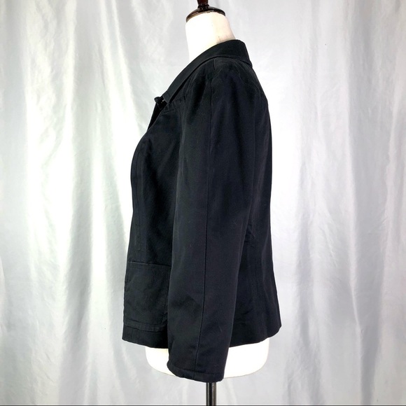 Talbots black jacket stretch slim fitting 3/4 sleeves 10 - Picture 6 of 9
